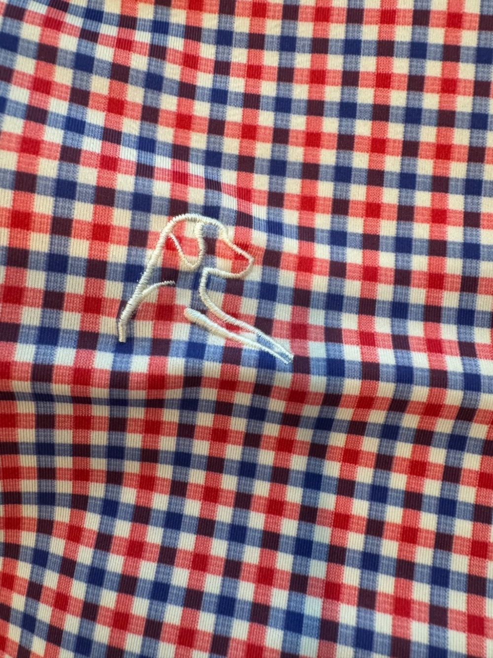 RHOBACK  Mens Patriot Performace Golf Polo American Flag Gingham Plaid M - Picture 11 of 11